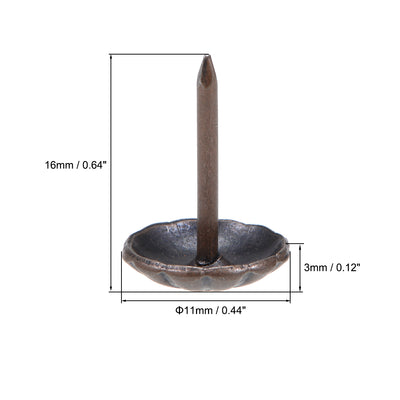 Harfington Uxcell Upholstery Nails Tack 11mm Head Antique Round Thumb Push Pin Bronze Tone 30 Pcs