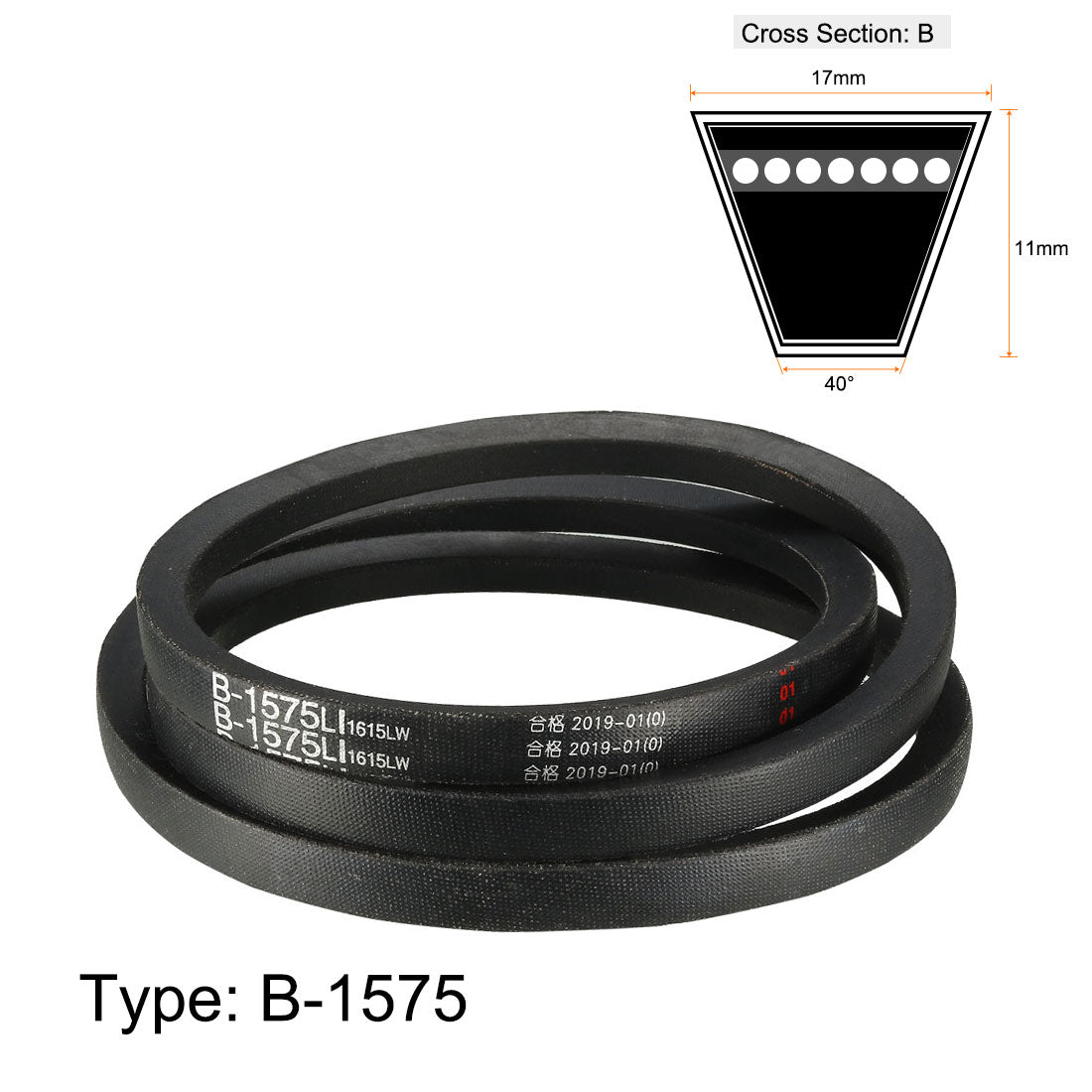 Harfington Drive V-Belts Inner Girth Industrial Rubber Transmission Belt