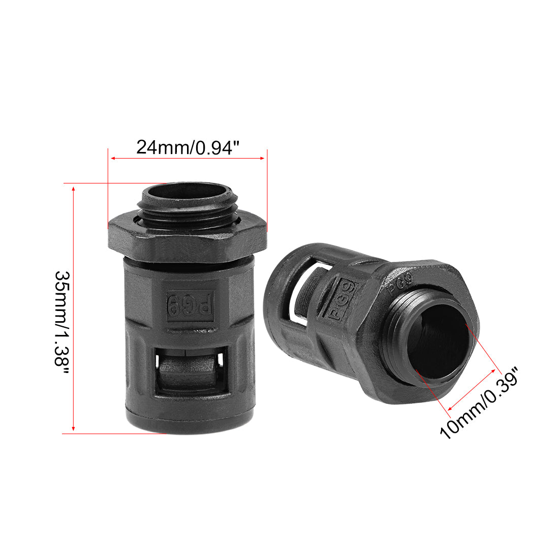 uxcell Uxcell Cable Gland Corrugated Tube Connector AD13 Pipe Joint Clamps PG9 Screw 8Pcs