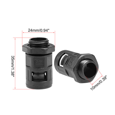 Harfington Uxcell Cable Gland Corrugated Tube Connector AD13 Pipe Joint Clamps PG9 Screw 8Pcs