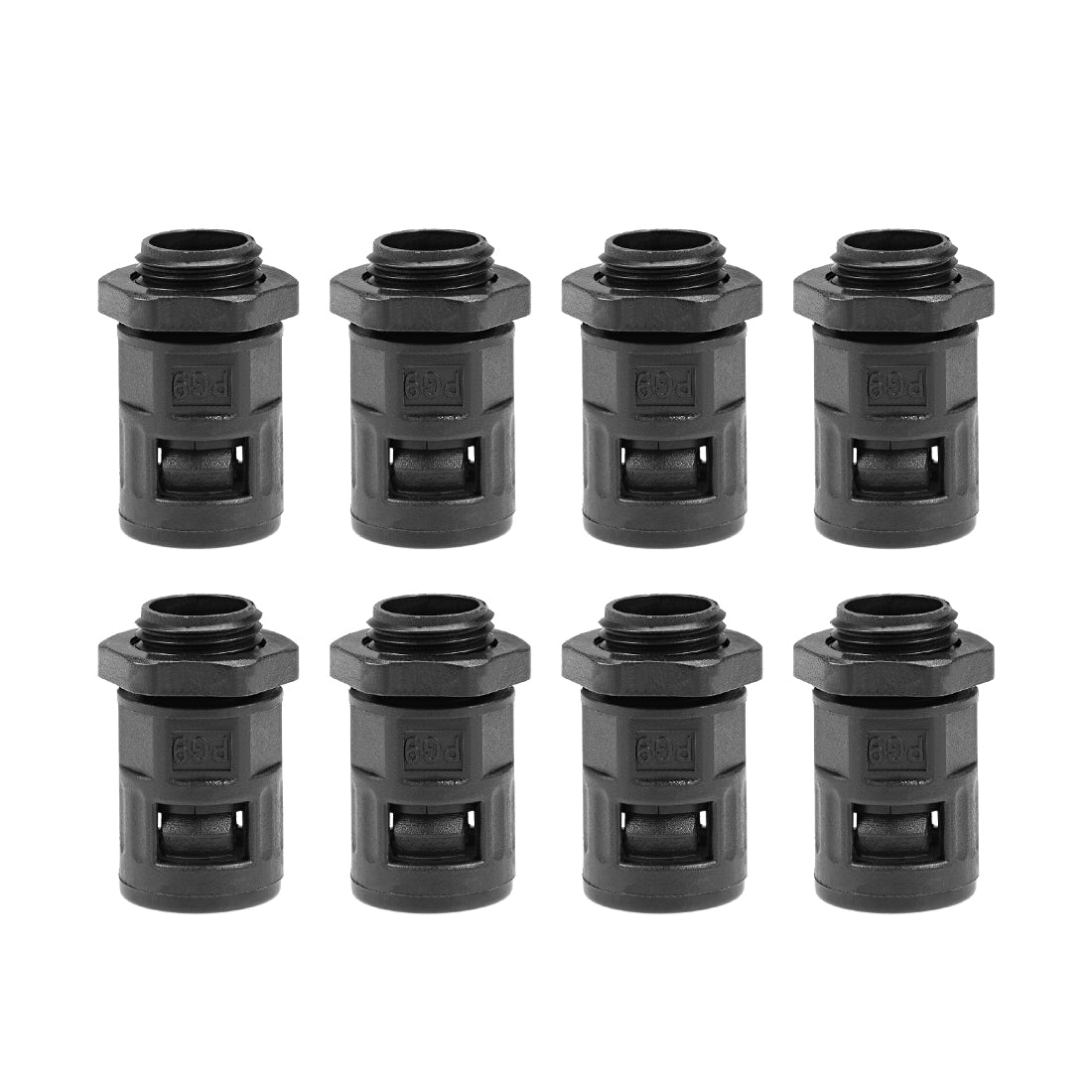 uxcell Uxcell Cable Gland Corrugated Tube Connector AD13 Pipe Joint Clamps PG9 Screw 8Pcs