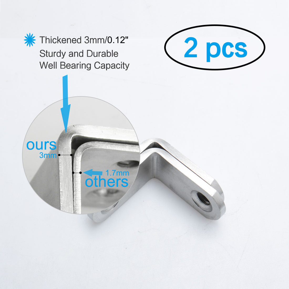 uxcell Uxcell Home Angle Bracket Stainless Steel Corner Brace Fastener Support w Screws