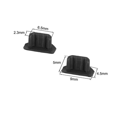 Harfington 20pcs Silicone Micro USB Cap Port Cover Anti Dust Protector 6.5mmx2.3mm Blac21