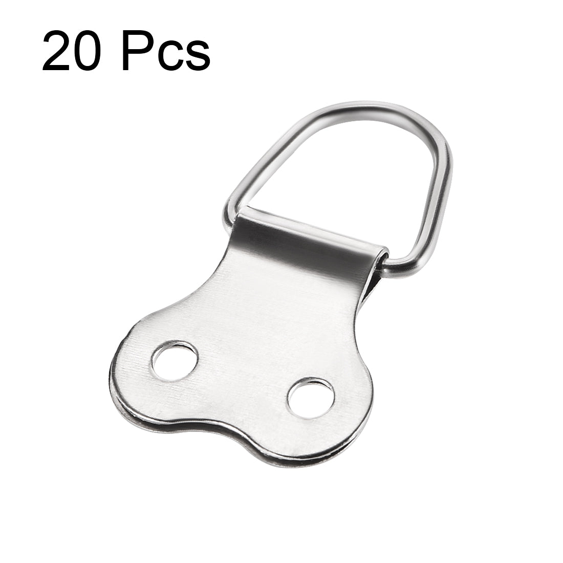 uxcell Uxcell D Ring Picture Hangers, 38mm x 24mm Silver Tone Assortment Kit for Photo Hanging Solutions, 20 Pcs