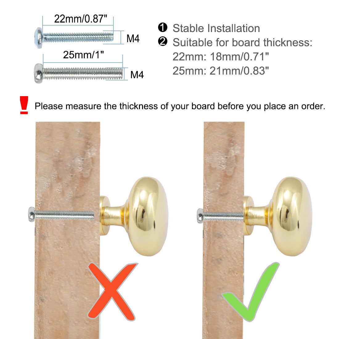 uxcell Uxcell Zinc Alloy Knobs 28mm Drawer Pull Handle Wardrobe Dresser Closet Door Gold Tone