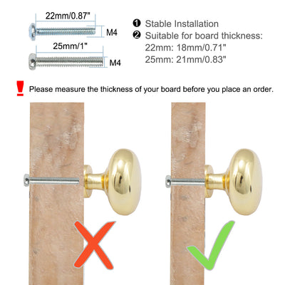 Harfington Uxcell Zinc Alloy Knobs 28mm Drawer Pull Handle Wardrobe Dresser Closet Door Gold Tone