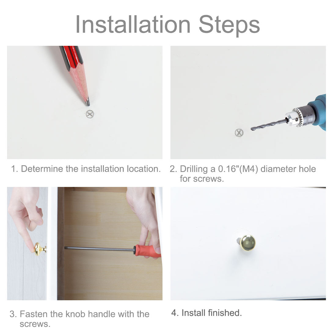 uxcell Uxcell Zinc Alloy Knobs 28mm Drawer Pull Handle Wardrobe Dresser Closet Door Gold Tone