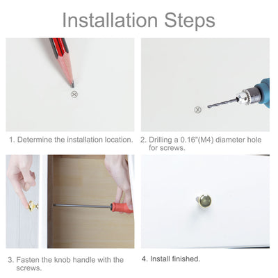 Harfington Uxcell Zinc Alloy Knobs 28mm Drawer Pull Handle Wardrobe Dresser Closet Door Gold Tone