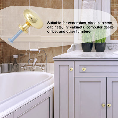 Harfington Uxcell Zinc Alloy Knobs 28mm Drawer Pull Handle Wardrobe Dresser Closet Door Gold Tone