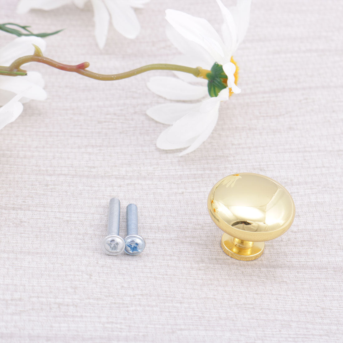 uxcell Uxcell Zinc Alloy Knobs 28mm Drawer Pull Handle Wardrobe Dresser Closet Door Gold Tone