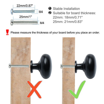 Harfington Uxcell Zinc Alloy Knobs 28mm Drawer Pull Handle Cupboard Wardrobe Dresser Cabinet Door