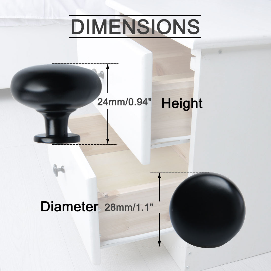 uxcell Uxcell Zinc Alloy Knobs 28mm Drawer Pull Handle Cupboard Wardrobe Dresser Cabinet Door