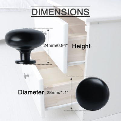Harfington Uxcell Zinc Alloy Knobs 28mm Drawer Pull Handle Cupboard Wardrobe Dresser Cabinet Door
