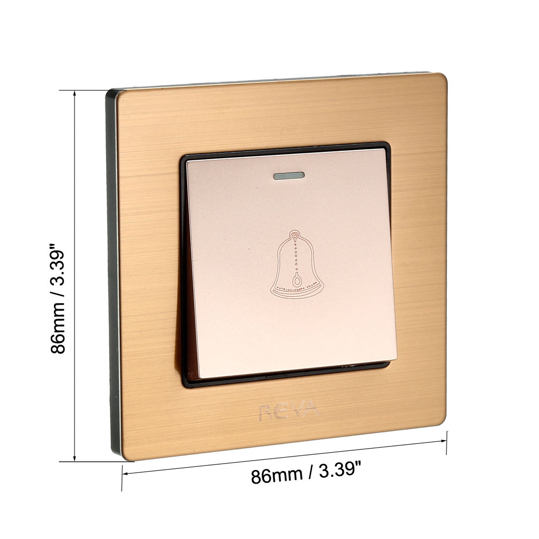 uxcell Uxcell Doorbell Push Button Switch Wall Mounted Resettable Square Gray Button AC 250V 16A Stainless Steel Panel 86mmx86mm