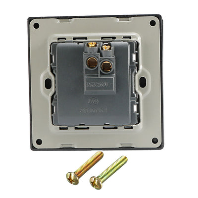 Harfington Uxcell Doorbell Push Button Switch Wall Mounted Resettable Square Gray Button AC 250V 16A Stainless Steel Panel 86mmx86mm