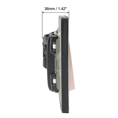 Harfington Uxcell Doorbell Push Button Switch Wall Mounted Resettable Square Gray Button AC 250V 16A Stainless Steel Panel 86mmx86mm