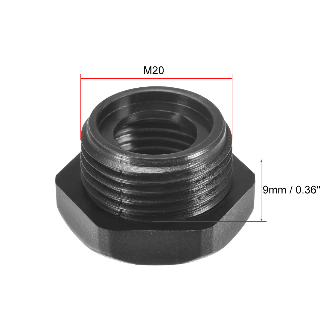 uxcell Uxcell Threaded Reducing Bushings Nylon Connector Adaptor M20 Male Thread to M16 Female Thread Black