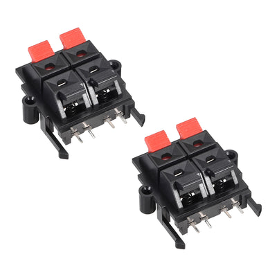 uxcell Uxcell 2 Row 4 Way Spring Terminal Clip Push Release Connector Cable Block WP4-15 2Pcs