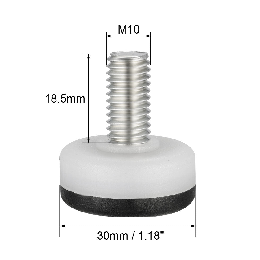 uxcell Uxcell Furniture Levelers, 14mm to 22mm Adjustable Height M10 x 18.5mm Threaded, 12Pcs