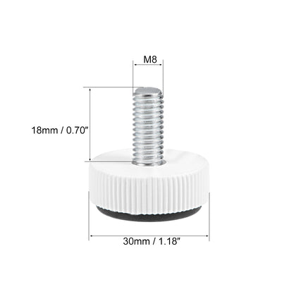 Harfington Uxcell Furniture Levelers, 12mm to 20mm Adjustable Height M8 x 18mm Thread, 4 Pcs