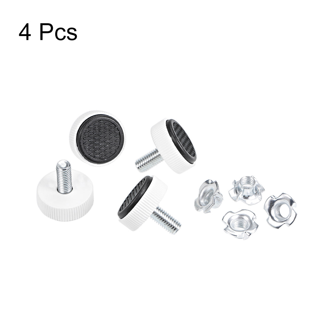 uxcell Uxcell Furniture Levelers, 12mm to 20mm Adjustable Height M8 x 18mm Thread, 4 Pcs