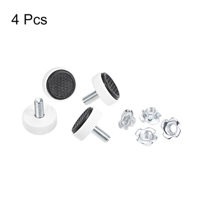 Harfington Uxcell Furniture Levelers, 12mm to 20mm Adjustable Height M8 x 18mm Thread, 4 Pcs