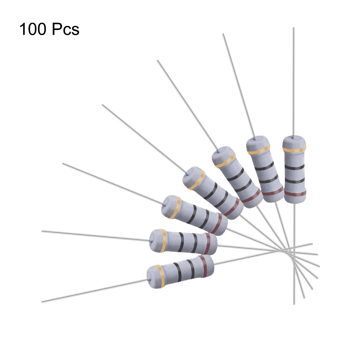 uxcell Uxcell 100Pcs 1W Metal Oxide Film Resistor Axile Lead 10 Ohm ±5% Tolerance