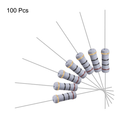 Harfington Uxcell 100Pcs 1W Metal Oxide Film Resistor Axile Lead 10 Ohm ±5% Tolerance