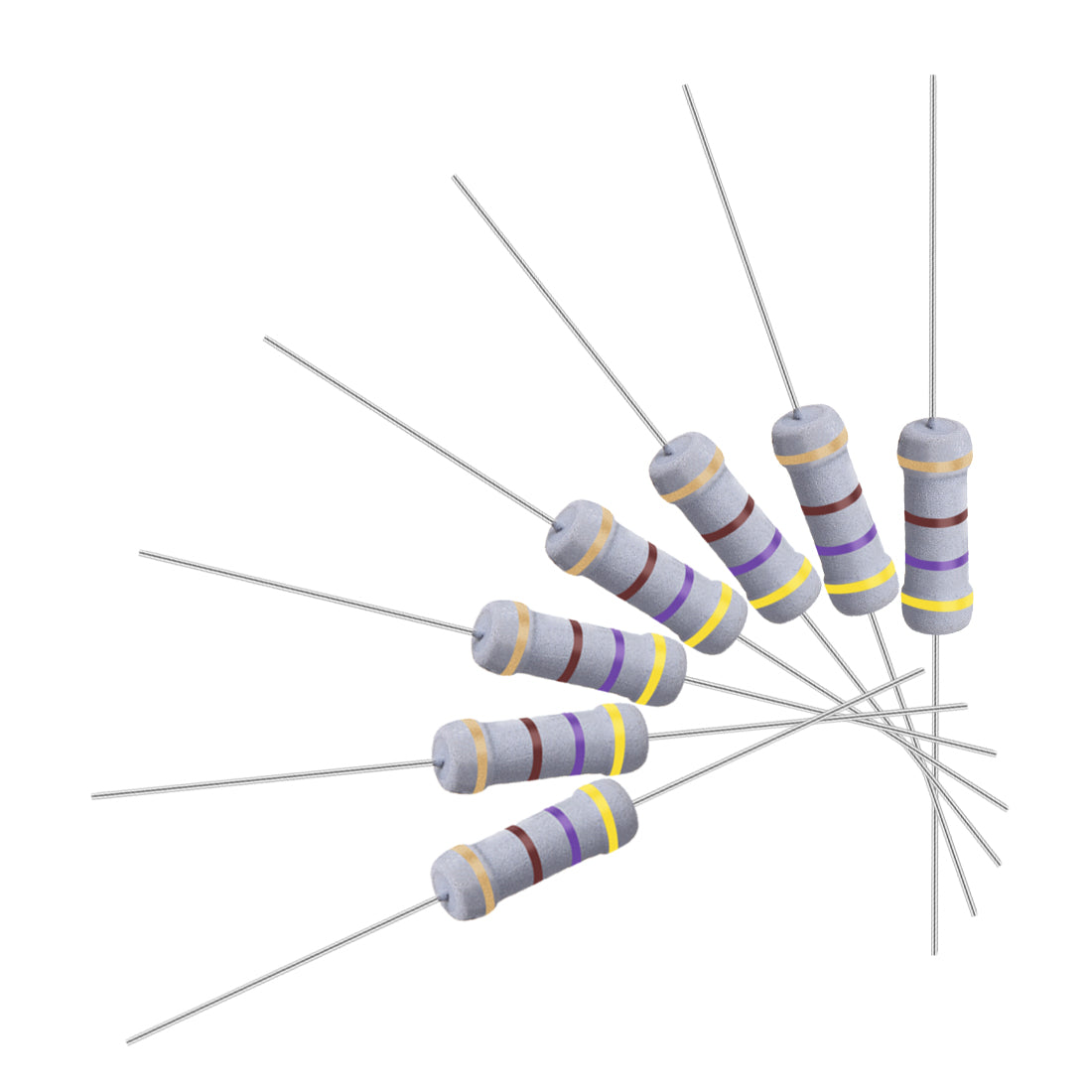 uxcell Uxcell 50 Pcs 1W 1 Watt Metal Oxide Film Resistor Axile Lead 470 Ohm ±5% Tolerance