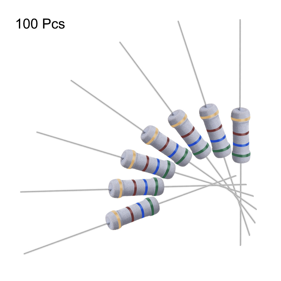 uxcell Uxcell 100 Pcs 1W 1 Watt Metal Oxide Film Resistor Axile Lead 560 Ohm ±5% Tolerance