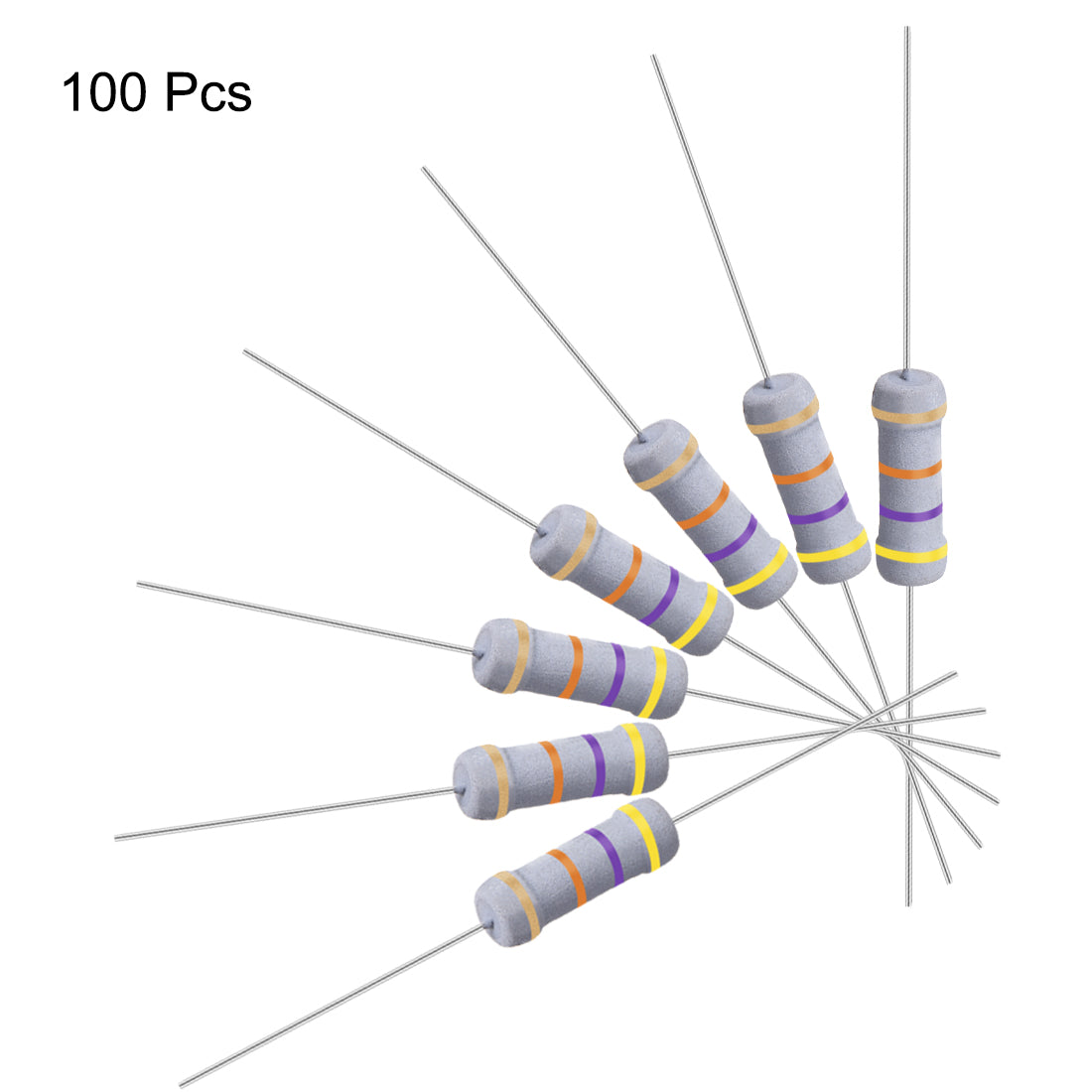 uxcell Uxcell 100 Pcs 1W 1 Watt Metal Oxide Film Resistor Axile Lead 47K Ohm ±5% Tolerance