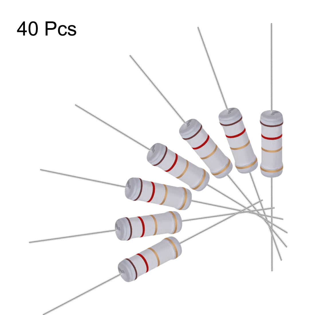 uxcell Uxcell 40pcs 3W 3 Watt Metal Oxide Film Resistor Lead 1.2 Ohm 5% Tolerance