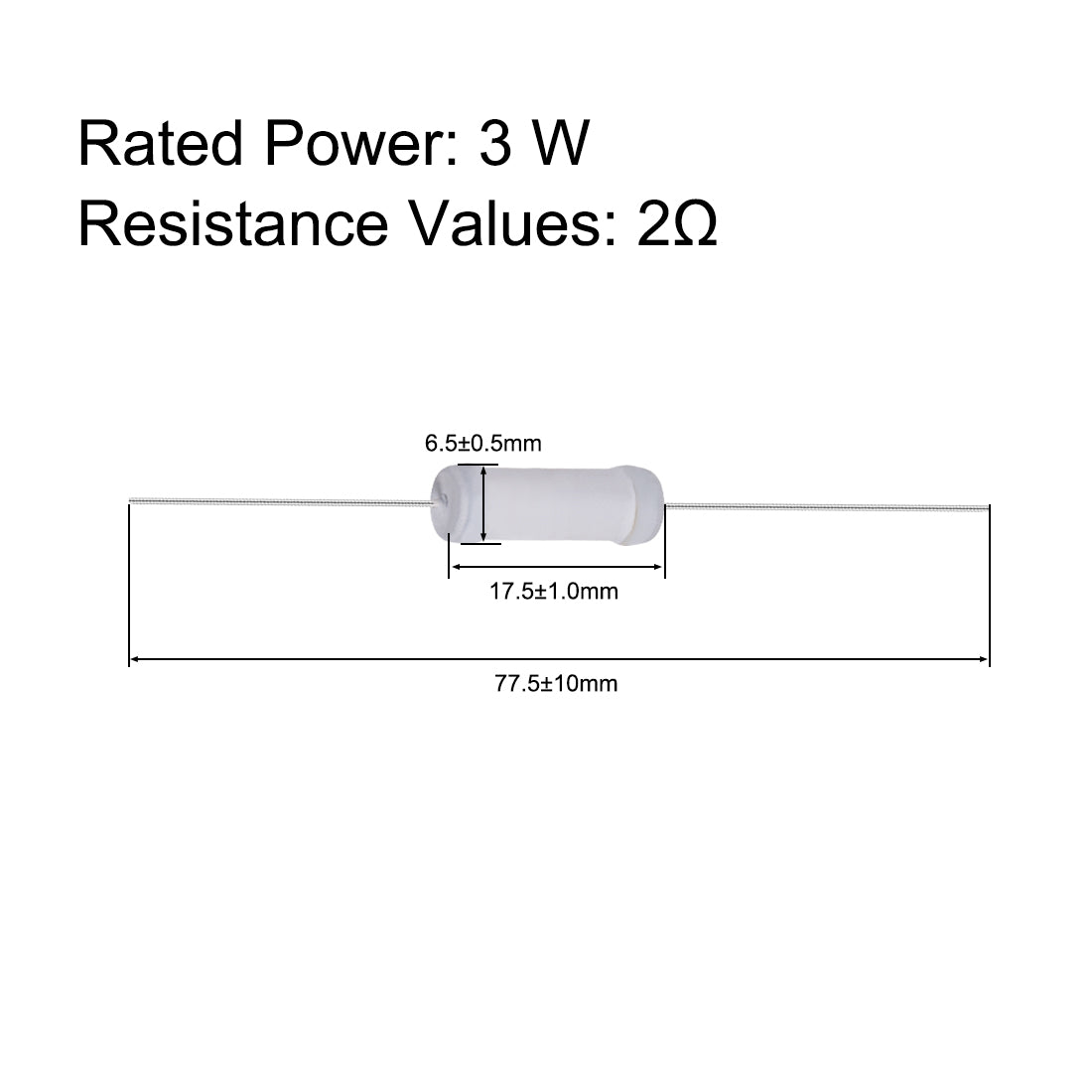uxcell Uxcell 20pcs 3W 3 Watt Metal Oxide Film Resistor Lead 2 Ohm 5% Tolerance