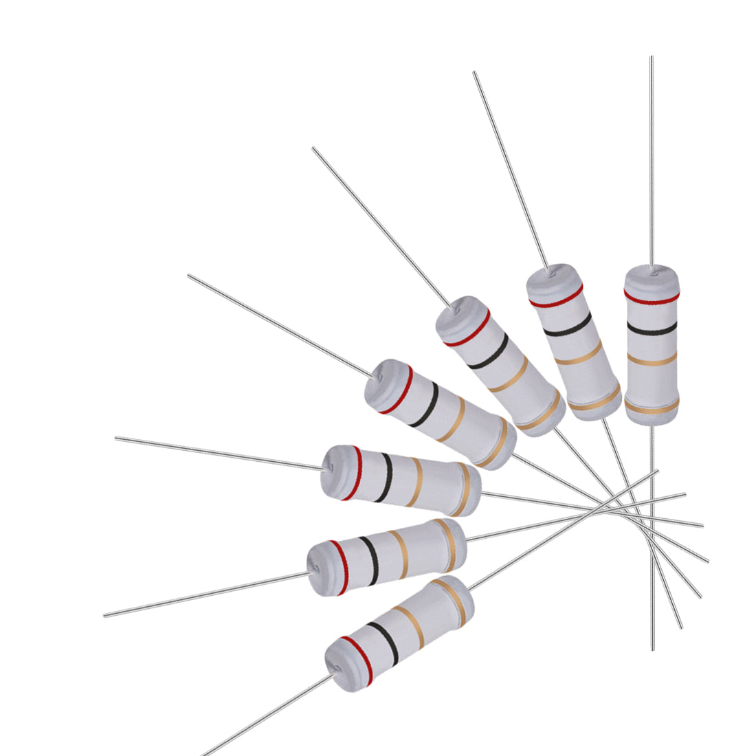 uxcell Uxcell 20pcs 3W 3 Watt Metal Oxide Film Resistor Lead 2 Ohm 5% Tolerance
