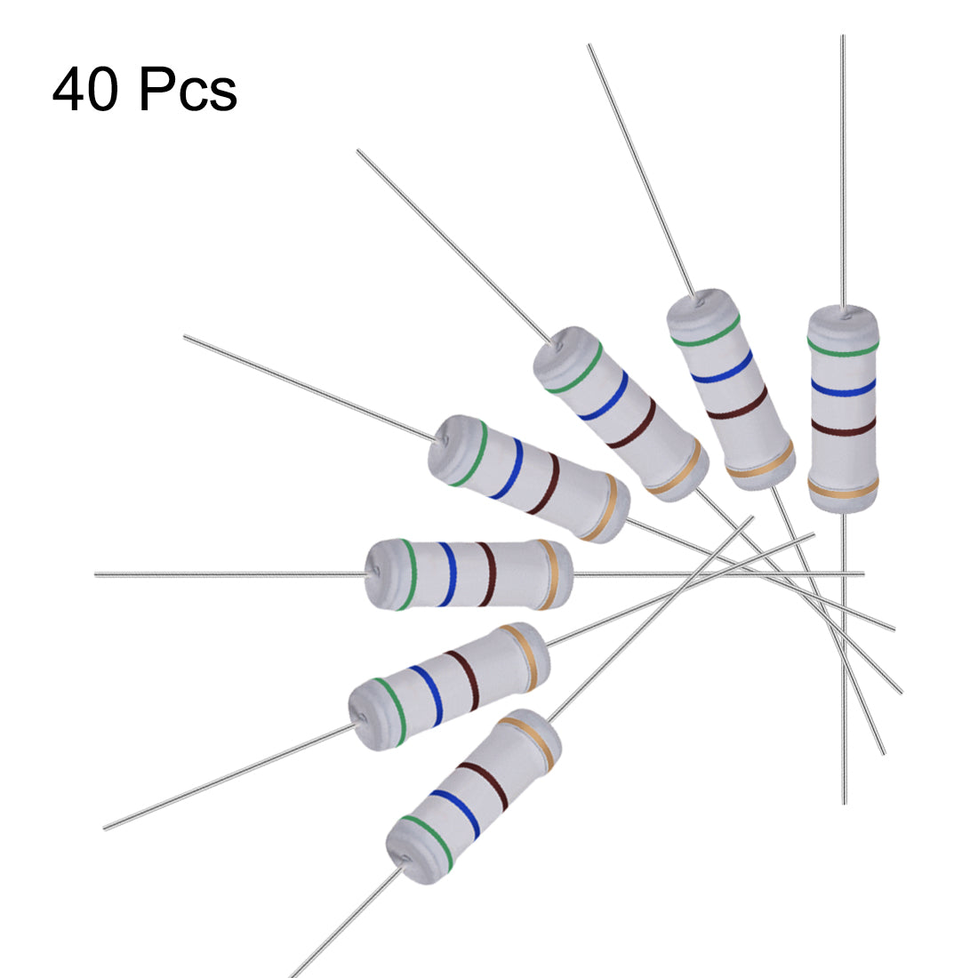 uxcell Uxcell 40pcs 3W 3 Watt Metal Oxide Film Resistor Lead 560 Ohm ±5% Tolerance