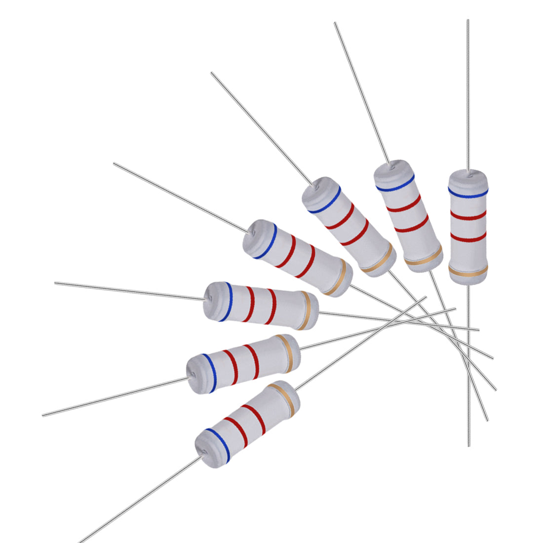 uxcell Uxcell 40pcs 3W 3 Watt Metal Oxide Film Resistor Lead 6.2K Ohm ±5% Tolerance