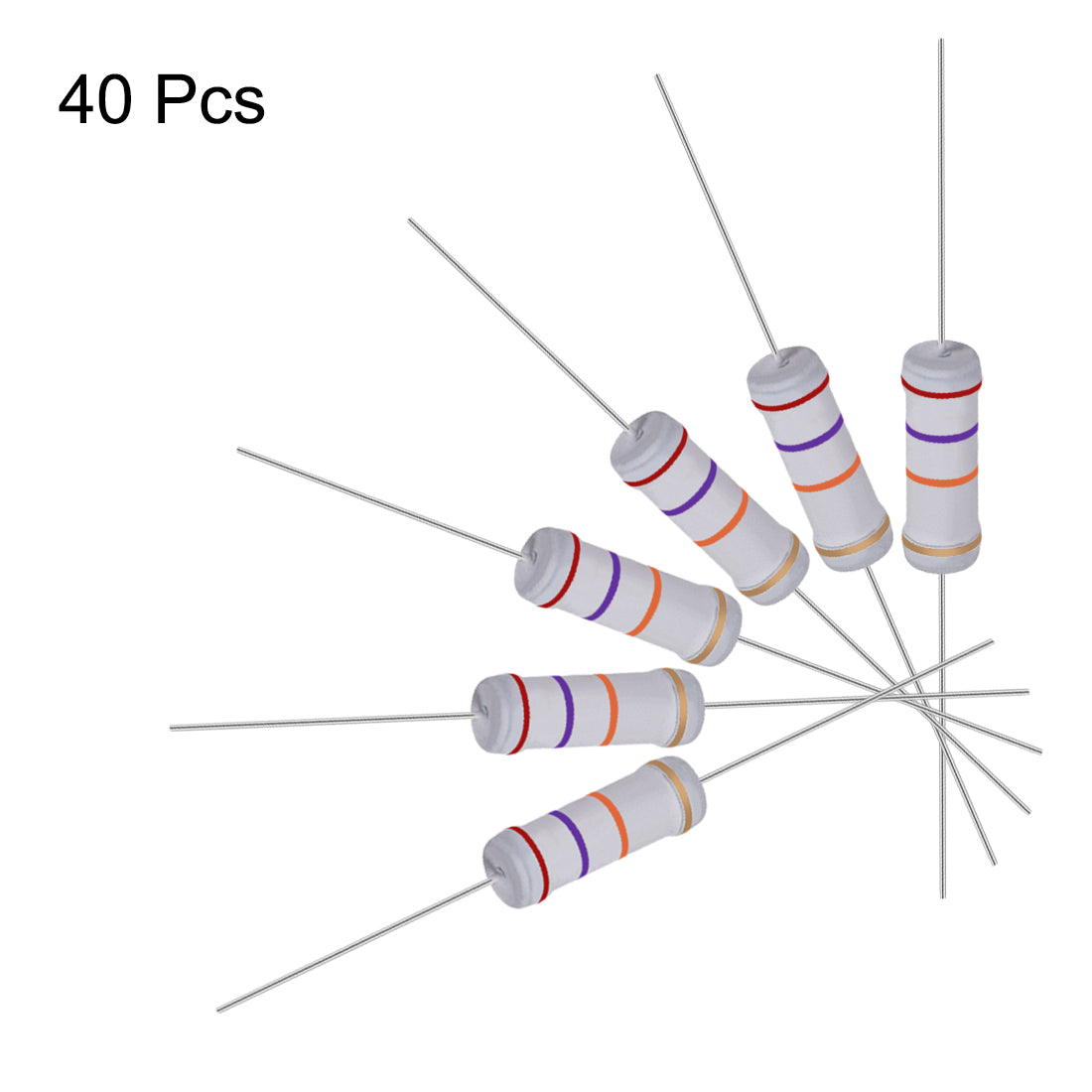 uxcell Uxcell 40pcs 3W 3 Watt Metal Oxide Film Resistor Lead 27K Ohm 5% Tolerance