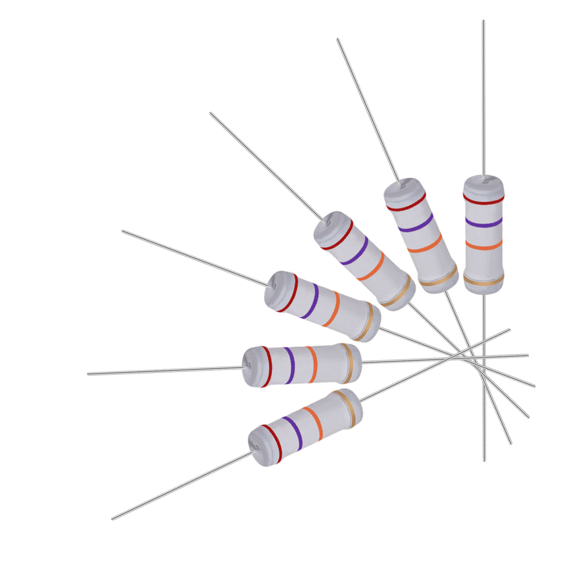 uxcell Uxcell 40pcs 3W 3 Watt Metal Oxide Film Resistor Lead 27K Ohm 5% Tolerance