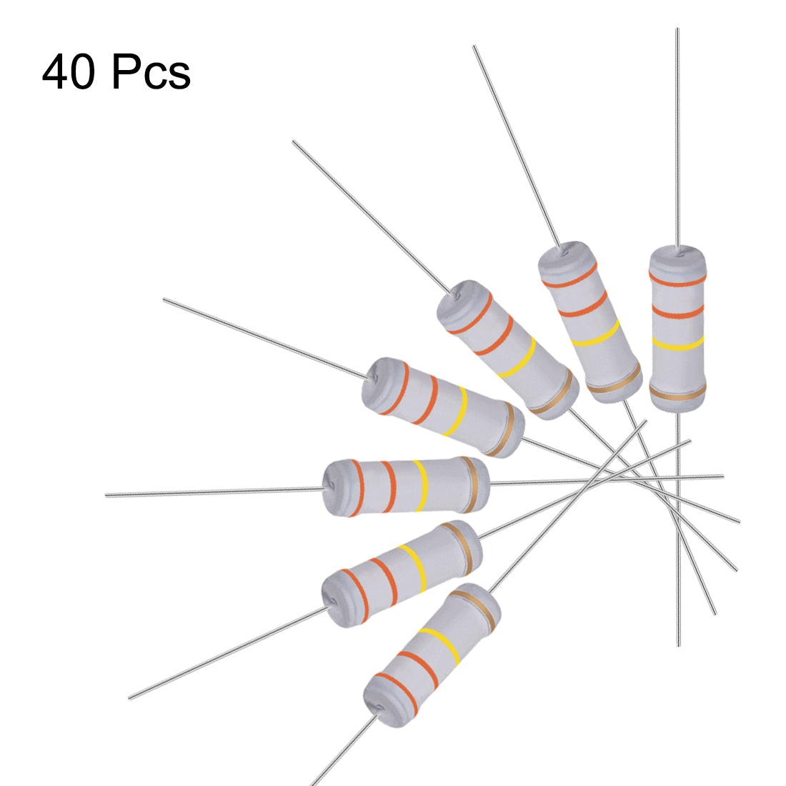 uxcell Uxcell 40pcs 3W 3 Watt Metal Oxide Film Resistor Lead 330K Ohm ±5% Tolerance
