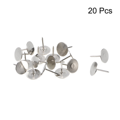 Harfington Uxcell Upholstery Nails Tacks 19mmx25mm Flat Head Furniture Nails Silver Tone 20 Pcs