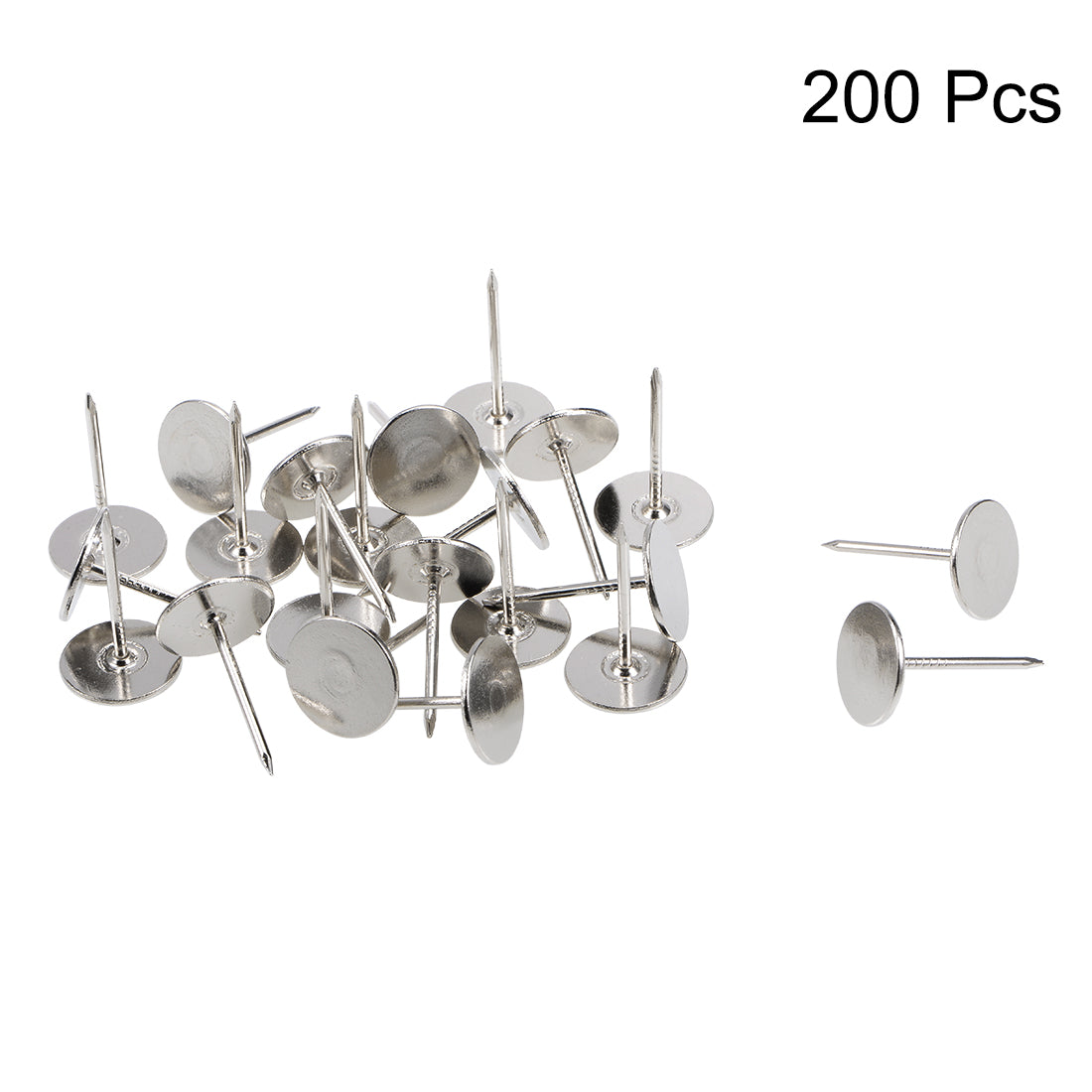 uxcell Uxcell Upholstery Nails Tacks 16mmx25mm Flat Head Furniture Nails Silver Tone 200 Pcs