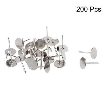 Harfington Uxcell Upholstery Nails Tacks 16mmx25mm Flat Head Furniture Nails Silver Tone 200 Pcs