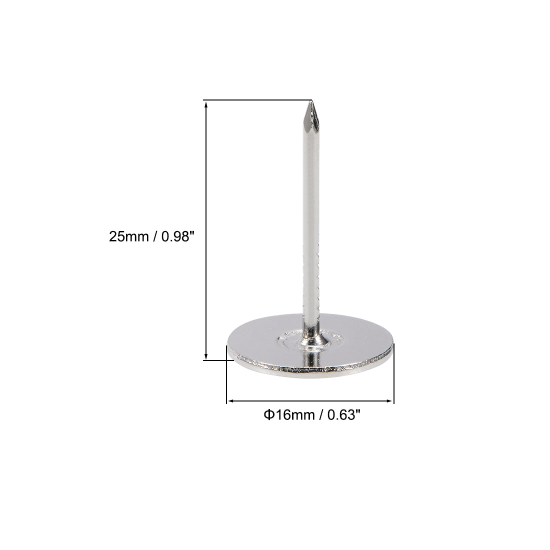 uxcell Uxcell Upholstery Nails Tacks 16mmx25mm Flat Head Furniture Nails Silver Tone 200 Pcs