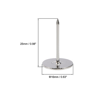 Harfington Uxcell Upholstery Nails Tacks 16mmx25mm Flat Head Furniture Nails Silver Tone 200 Pcs