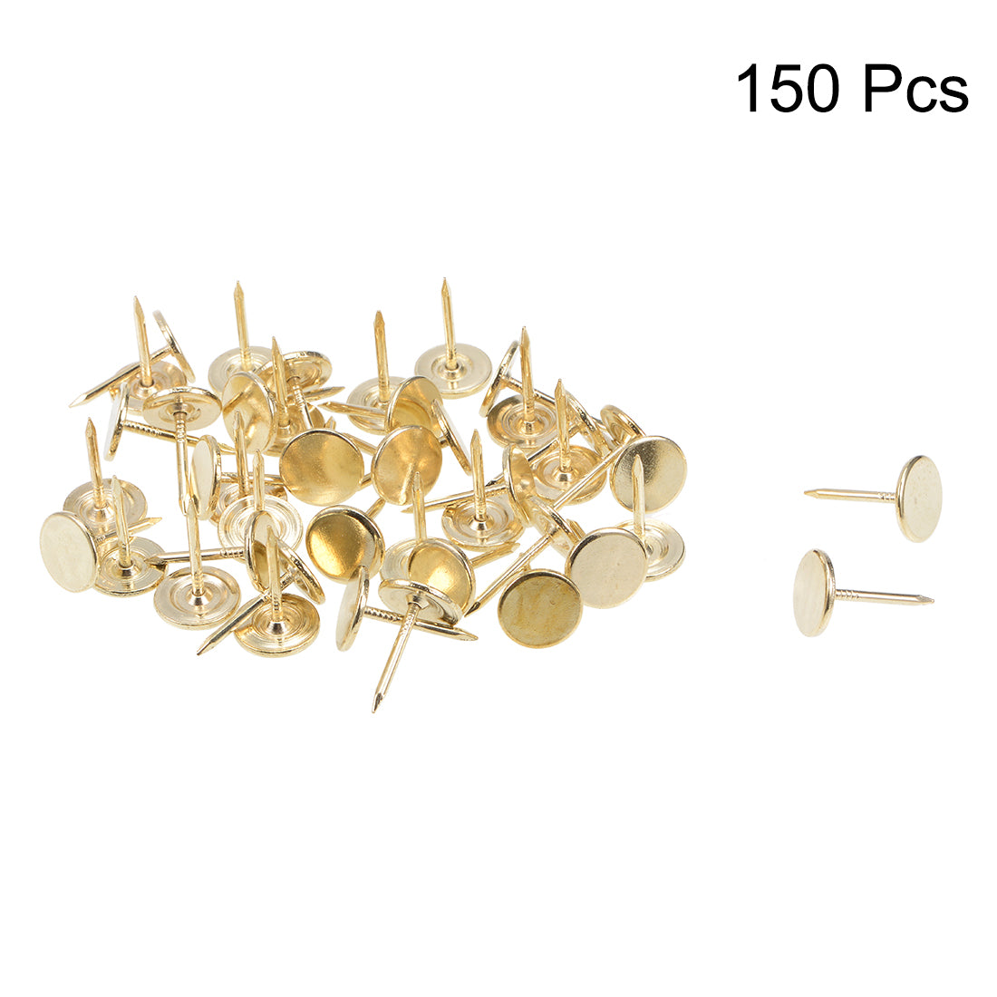 uxcell Uxcell Upholstery Nails Tacks 11mmx17mm Flat Head Furniture Nails Gold Tone 150 Pcs
