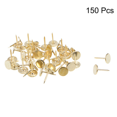Harfington Uxcell Upholstery Nails Tacks 11mmx17mm Flat Head Furniture Nails Gold Tone 150 Pcs