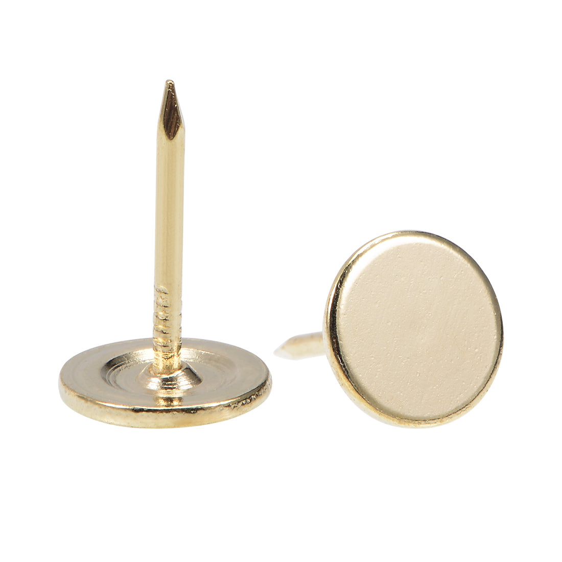 uxcell Uxcell Upholstery Nails Tacks 11mmx17mm Flat Head Furniture Nails Gold Tone 150 Pcs