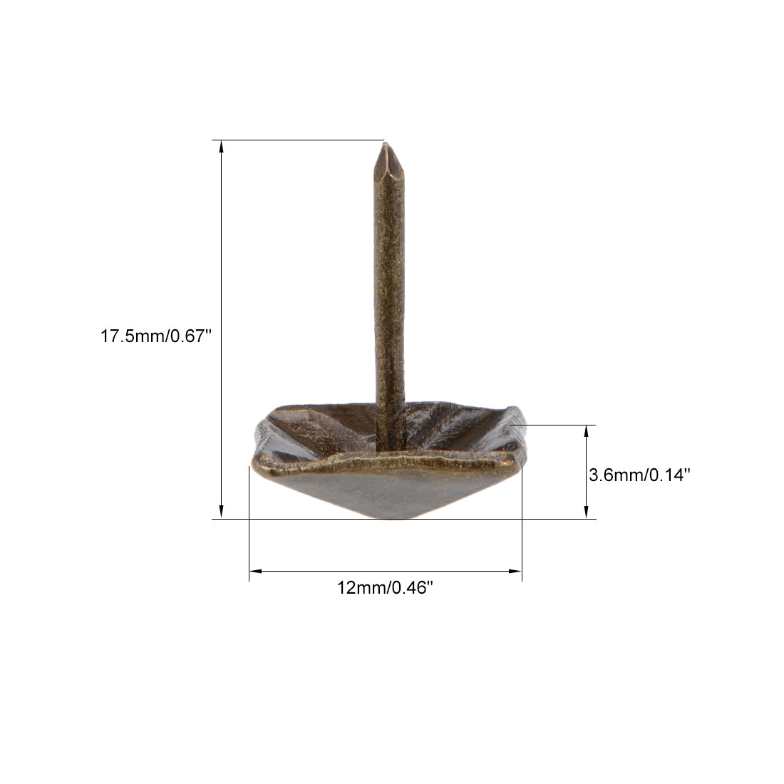 uxcell Uxcell Upholstery Nails Tacks 12mm Square Head Antique Furniture Nails Pins Bronze Tone 40 Pcs