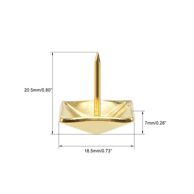 Harfington Uxcell Upholstery Nails Tacks 18.5mm Square Head Antique Furniture Nails Pins Gold Tone 40 Pcs