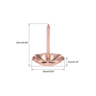 Harfington Uxcell Upholstery Nails Tacks 16mm Head Dia 20mm Length Antique Thumb Push Pins Rose Gold Tone 35 Pcs
